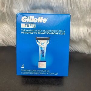 *NEW* Gillette Treo Razor and Shave Gel 0.37 FL OZ 4PK